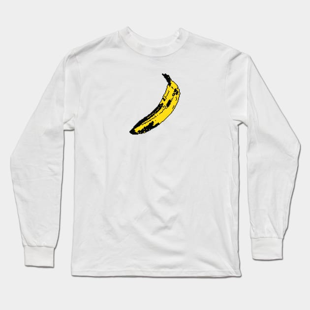 Banana Pop Art 8 Bit Long Sleeve T-Shirt by encip